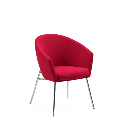 Artifort Megan Fauteuil Rose Chrome Tissu divina Pierre Paulin Icônes Angers Nantes Paris Bordeaux Rennes Lille Lyon Marseille Tours Mans 1