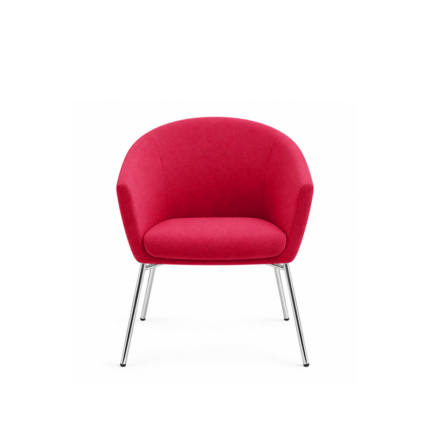 Artifort Megan Fauteuil Rose Chrome Tissu divina Pierre Paulin Icônes Angers Nantes Paris Bordeaux Rennes Lille Lyon Marseille Tours Mans 3