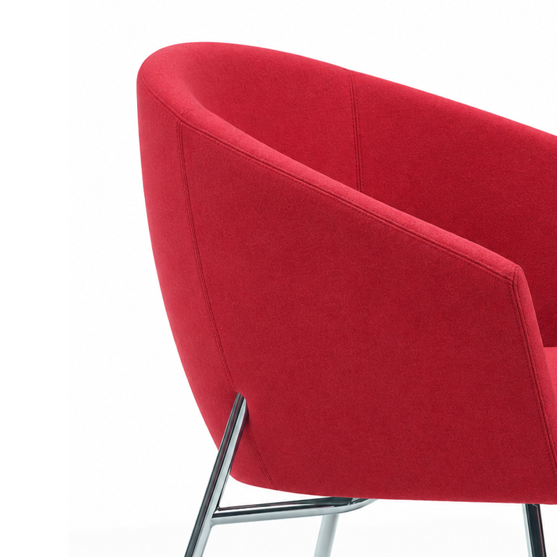 Artifort Megan Fauteuil Rose Chrome Tissu divina Pierre Paulin Icônes Angers Nantes Paris Bordeaux Rennes Lille Lyon Marseille Tours Mans 7