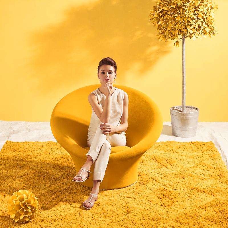 Artifort Mushroom Fauteuil Tonus Jaune 1960 Pierre Paulin dimensions Icônes Angers Nantes Paris Bordeaux Rennes Tours Mans Laval Orleans 6
