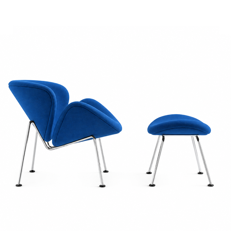 Artifort Orange Slice Fauteuil Kvadrat Bleu Tissu Chrome Tonus Electrique Pierre Paulin Icônes Angers Nantes Paris Bordeaux Nice Lyon Lille Rennes 3
