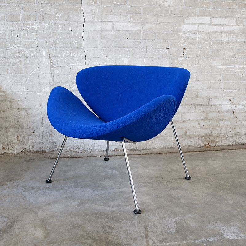 Artifort Orange Slice Fauteuil Kvadrat Bleu Tissu Chrome Tonus Electrique Pierre Paulin Icônes Angers Nantes Paris Bordeaux Nice Lyon Lille Rennes 6