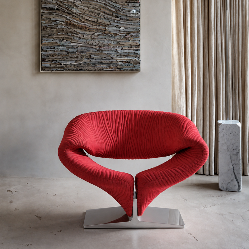 Artifort Ribbon Fauteuil Edition Anniversaire Kvadrat Febrik Rouge Corail Pierre Paulin Icônes Angers Nantes Paris Bordeaux Rennes 1