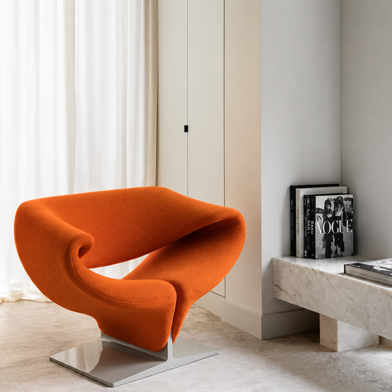 Artifort Ribbon Fauteuil Tonus Ruban Orange 1960 Kvadrat Pierre Paulin Icônes Angers Nantes Paris Bordeaux Rennes Tours Mans Nice Marseille Lyon 6