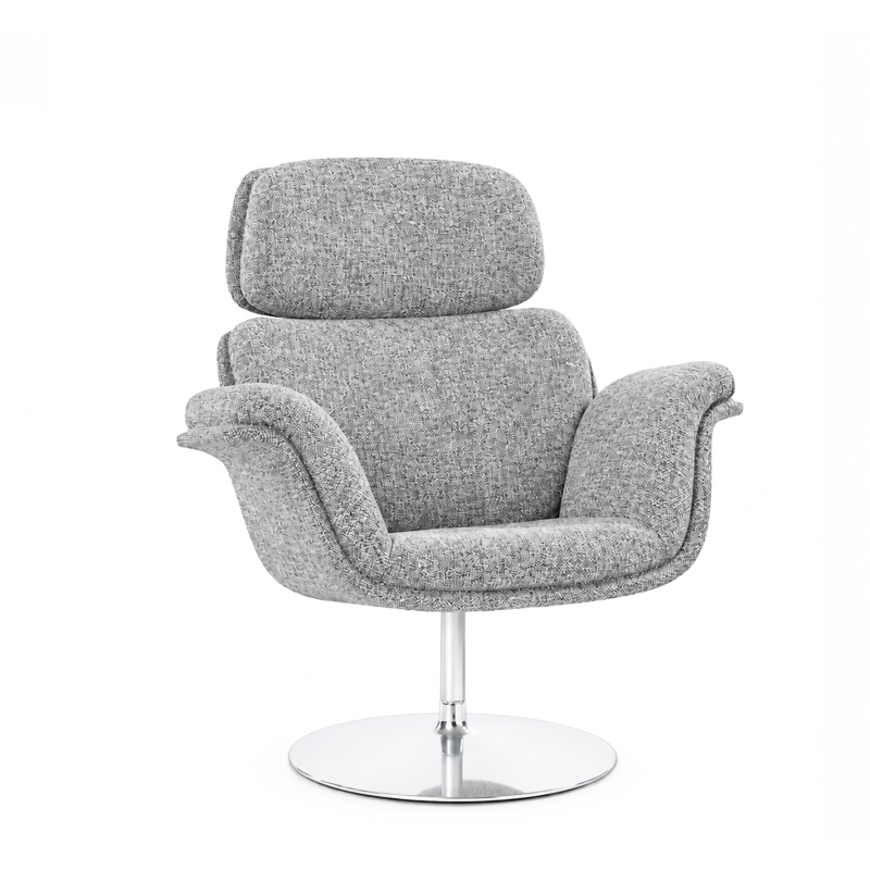 Artifort Tulip F550 Fauteuil Gris Tissu Taro Chrome Pivotant Pierre Paulin Icônes Angers Nantes Paris Bordeaux Rennes Lille Laval 2