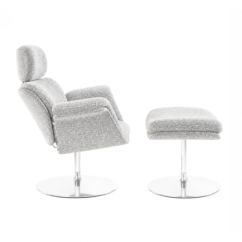 Artifort Tulip F550 Fauteuil Gris Tissu Taro Chrome Pivotant Pierre Paulin Icônes Angers Nantes Paris Bordeaux Rennes Lille Laval 3
