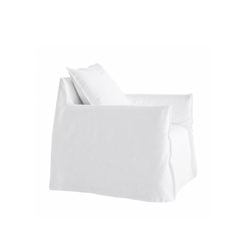Gervasoni Ghost 05 Fauteuil Tissu Blanc Lino Quickship Icônes Paola Navone Angers Nantes Paris Bordeaux Rennes Tours Mans Laval Baule Niort 2