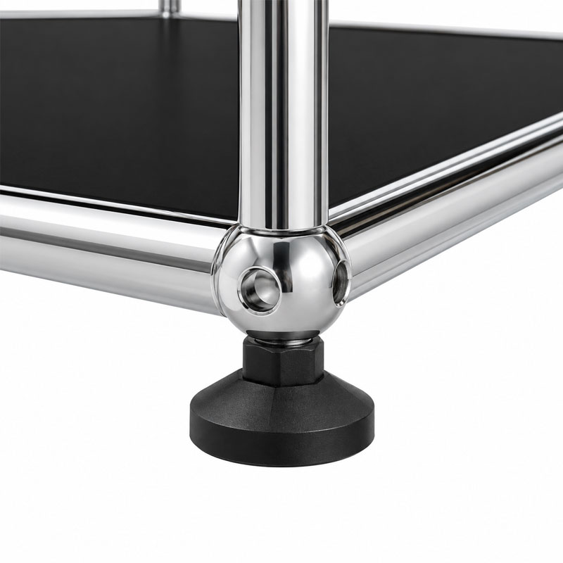 USM Haller Table Basse Noir Graphite Verre Transparent Chrome Fritz Haller Paul SCHÄRER Icônes Angers Nantes Paris Bordeaux Rennes Mans Nice Tours 6