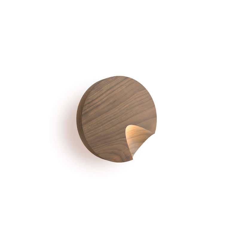 Vibia Applique Dots Bois Noyer Halo Rond Luminaire rotatif Martín Azúa Icônes Angers Nantes Paris Bordeaux Nice Tours Mans Rennes