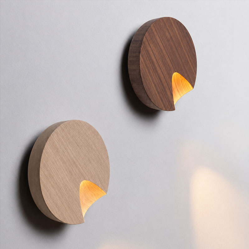 Vibia Applique Dots Bois Noyer Halo Rond Luminaire rotatif Martín Azúa Icônes Angers Nantes Paris Bordeaux Nice Tours Mans Rennes 5