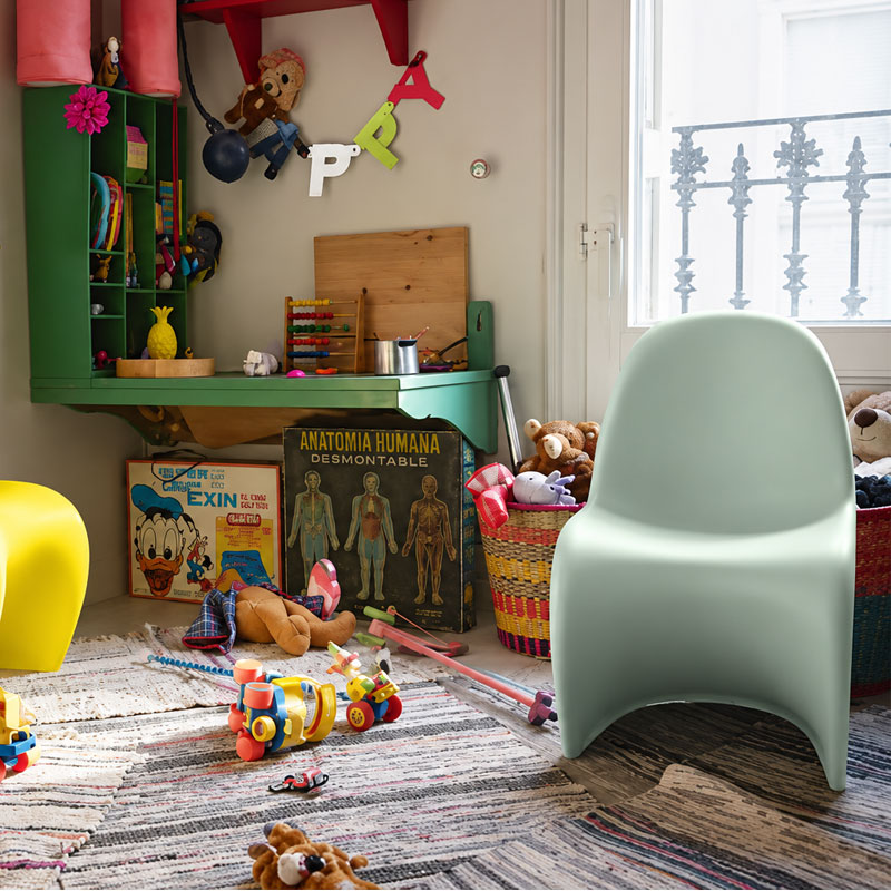 Vitra Chaise Junior enfant Chair Panton Vert Gris Soft mint Plastique Verner Icônes Angers Nantes Paris Bordeaux Nice Tours Lyon Lille Rennes 6