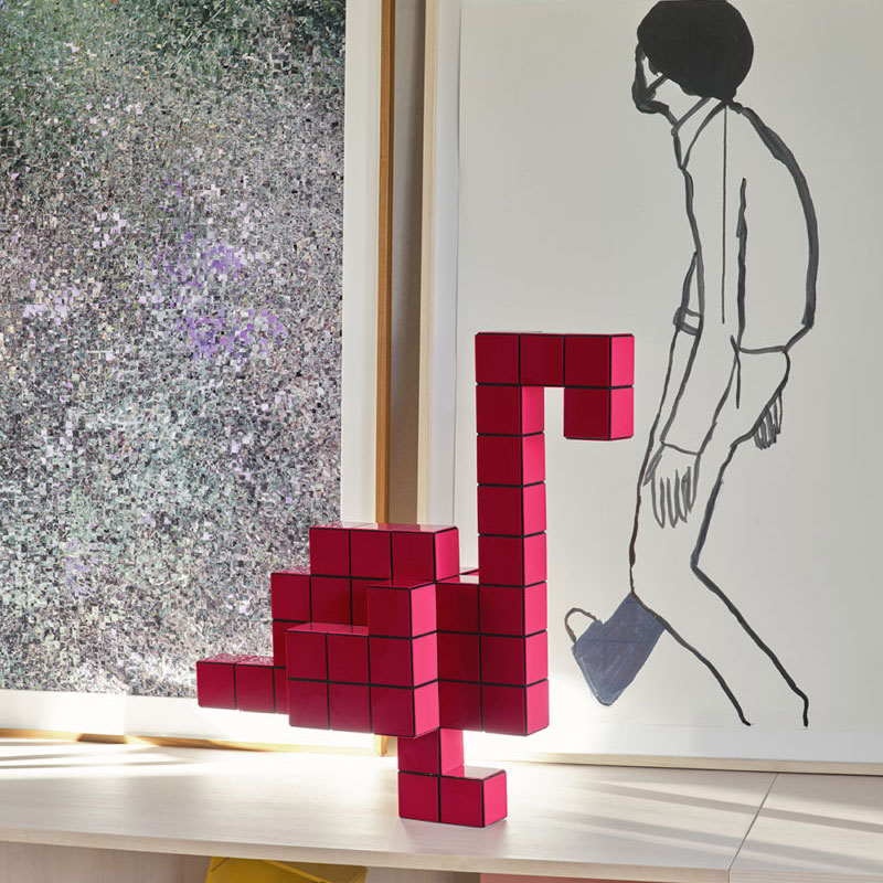 Vitra Panton Cubes Flamingo Rouge Objet deco Sculpture Animaux Verner Panton Icônes Angers Nantes Paris Bordeaux Nice Tours Mans Rennes Lyon 1