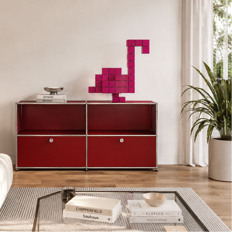 Vitra Panton Cubes Flamingo Rouge Objet deco Sculpture Animaux Verner Panton Icônes Angers Nantes Paris Bordeaux Nice Tours Mans Rennes Lyon 10