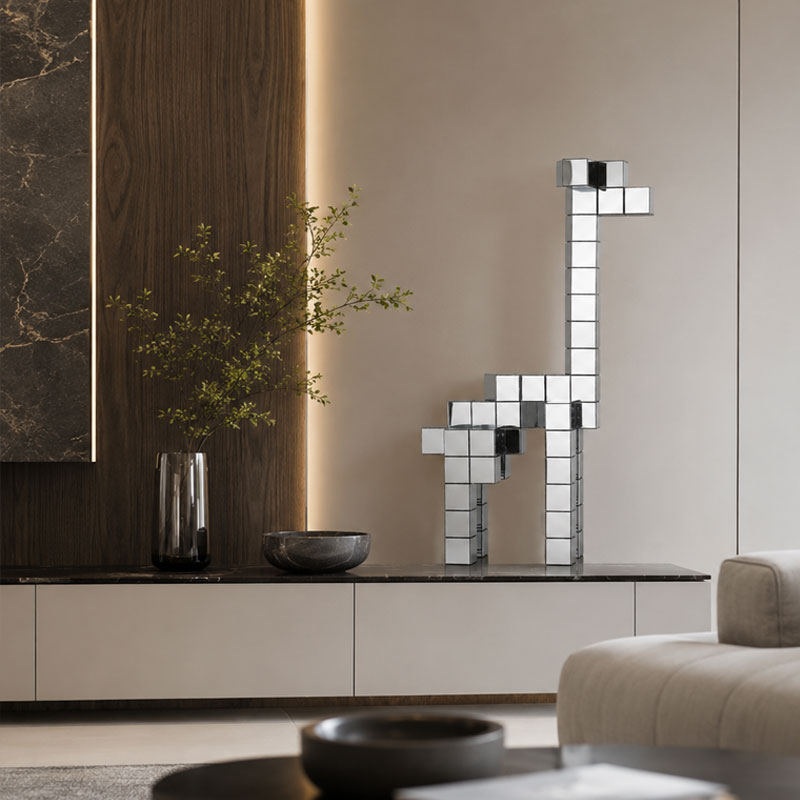 Vitra Panton Cubes Giraffe Chrome Miroir Objet deco Sculpture Animaux Verner Panton Icônes Angers Nantes Paris Bordeaux Nice Tours Mans Rennes 8