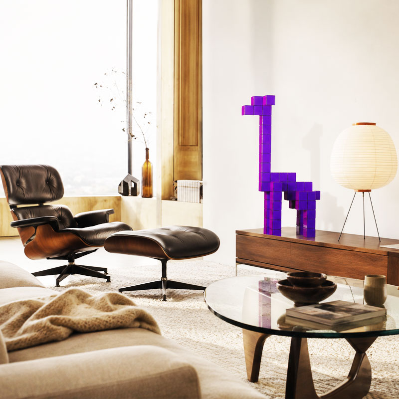 Vitra Panton Cubes Giraffe Violet Objet deco Sculpture Animaux Verner Panton Icônes Angers Nantes Paris Bordeaux Nice Tours Mans Rennes 7
