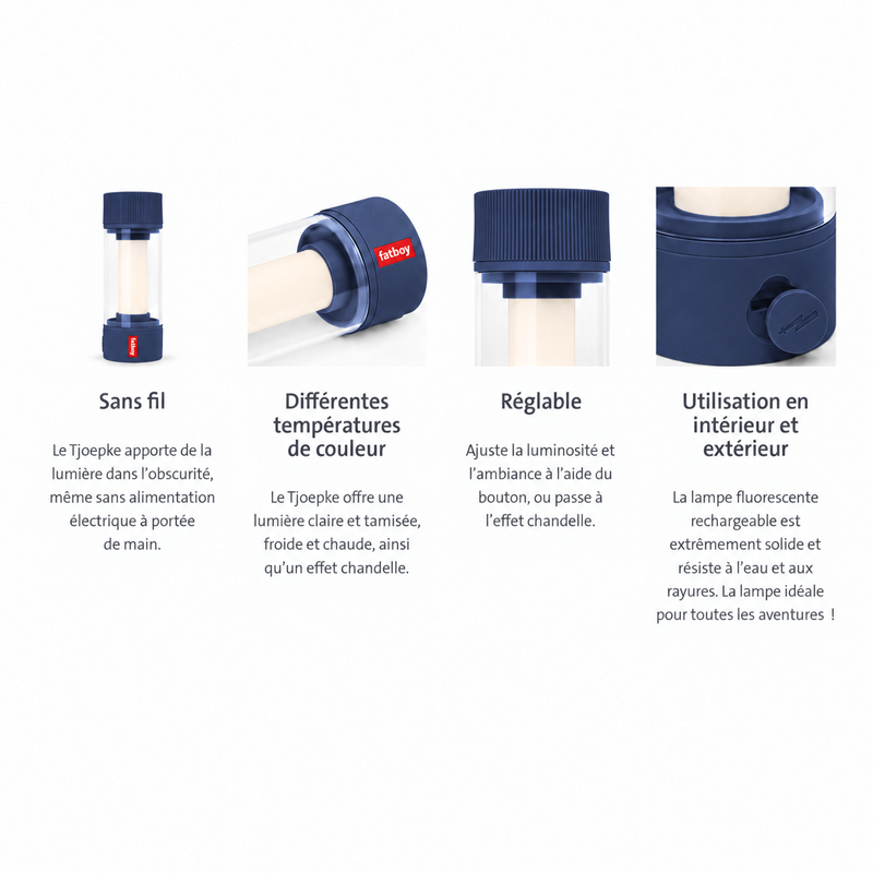 Fatboy Lampe Batterie TJOEPKE Bleu Cobalt Nomade Veilleuse Rechargeable Icônes Angers Nantes Paris Bordeaux Rennes Mans Lyon 8