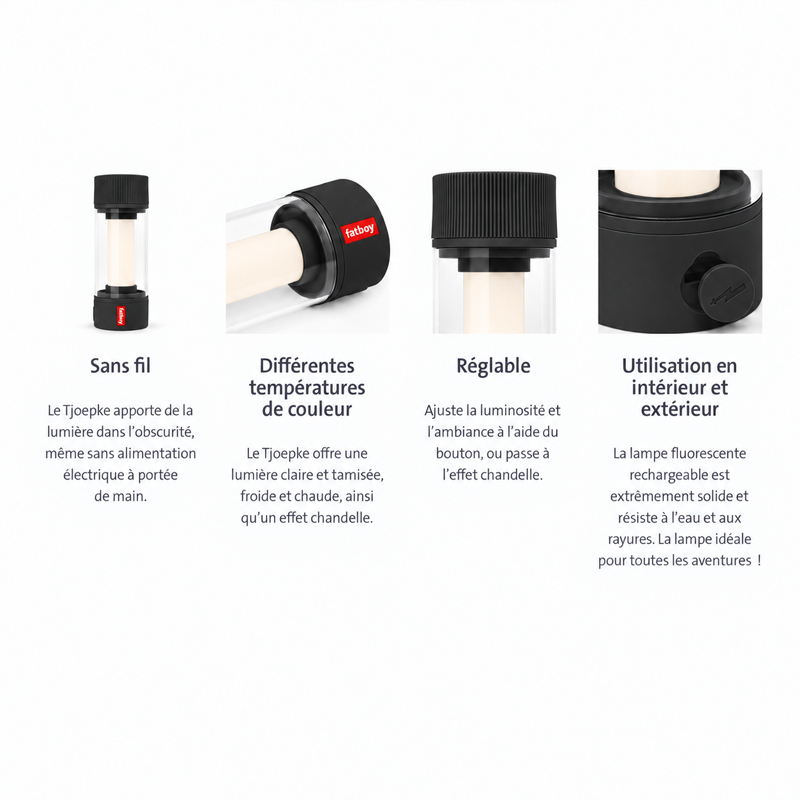 Fatboy Lampe Batterie TJOEPKE Noir dark Anthracite Nomade Rechargeable Bergman Icônes Angers Nantes Paris Bordeaux Rennes Mans Tours 3