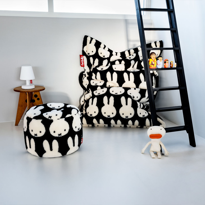 Fatboy Pouf  Original Slim Teddy x Miffy Lapin Noir Moumoute Enfant Bergman Bruna Setälä Icônes Angers Nantes Paris Bordeaux Rennes 3