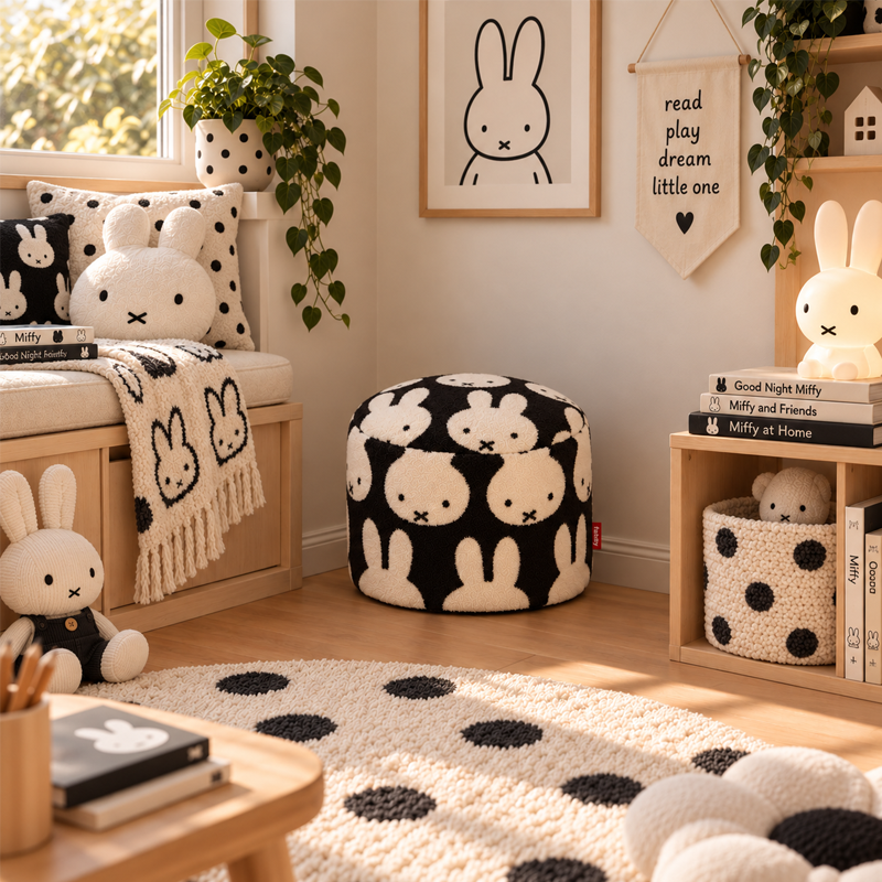 Fatboy Pouf Point Teddy x Miffy Blanc Noir Enfant Lapin Bergman Bruna Setälä Icônes Angers Nantes Paris Bordeaux Rennes Lyon Lille 4