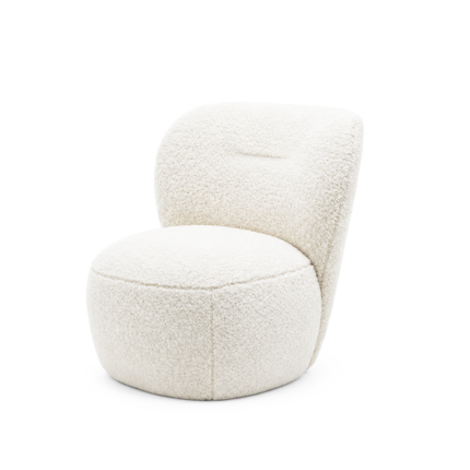 Gervasoni Fauteuil Loll 07 F G Bear tissu Moumoute blanc Pivotant Paola Navone Icônes Angers Nantes Paris Bordeaux Rennes Tours Mans 1