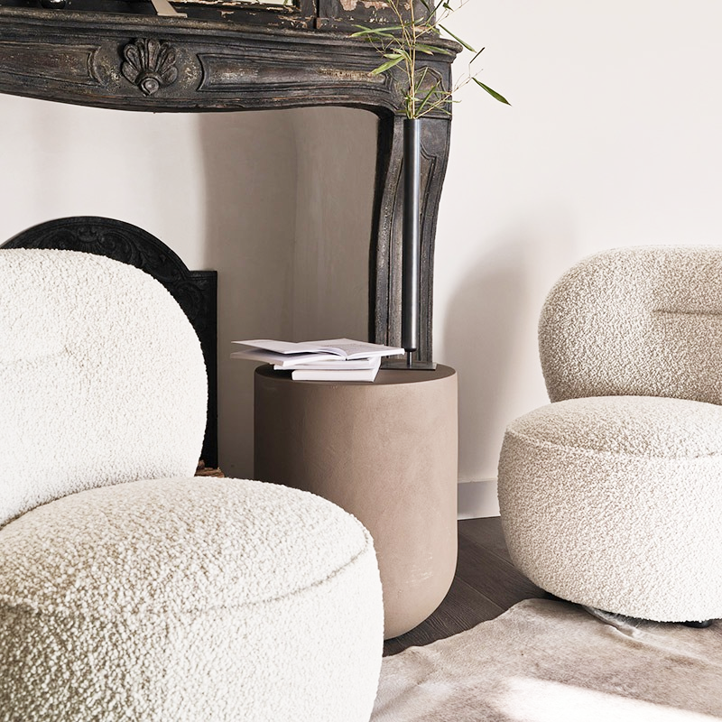 Gervasoni Fauteuil Loll 07 F G Bear tissu Moumoute blanc Pivotant Paola Navone Icônes Angers Nantes Paris Bordeaux Rennes Tours Mans 6