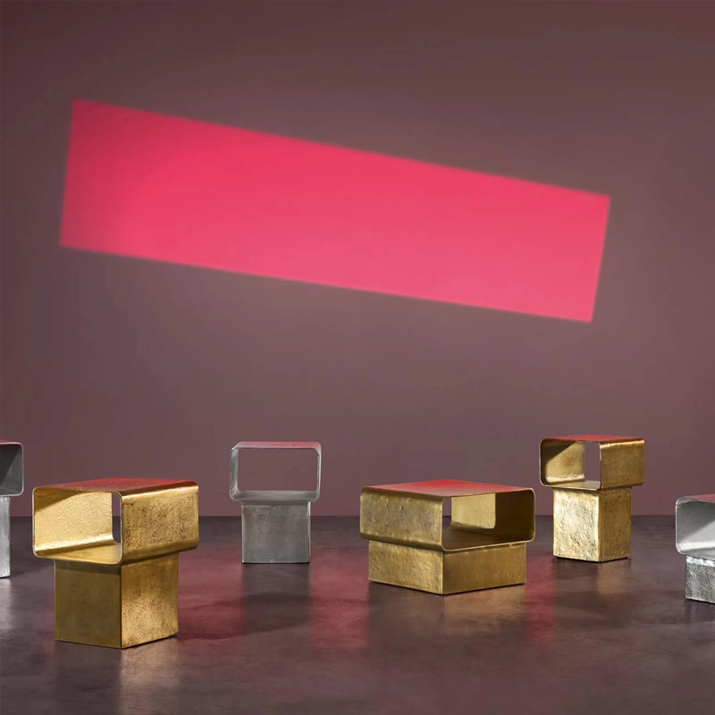 Gervasoni Kira 44 Table Gueridon Or Brut Metal Cube Marta GIARDINI Icônes Angers Nantes Paris Bordeaux Rennes Tours Mans Baule Poitiers 6