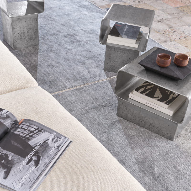 Gervasoni Kira 46 Table Gueridon Argent Metal Cube Dimensions Marta  GIARDINI Icônes Angers Nantes Paris Bordeaux Rennes Tours Mans saintes rouen 2